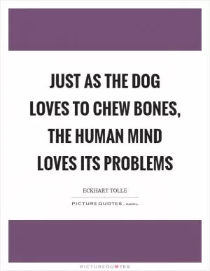 Just as the dog loves to chew bones, the human mind loves its problems Picture Quote #1