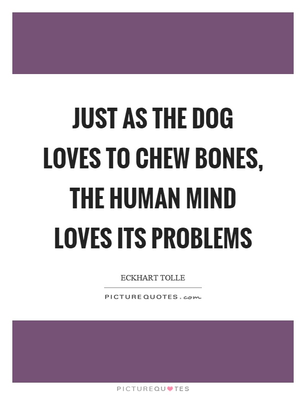 Just as the dog loves to chew bones, the human mind loves its problems Picture Quote #1