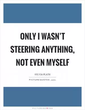 Only I wasn’t steering anything, not even myself Picture Quote #1