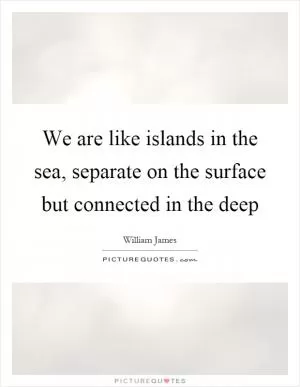 We are like islands in the sea, separate on the surface but connected in the deep Picture Quote #1