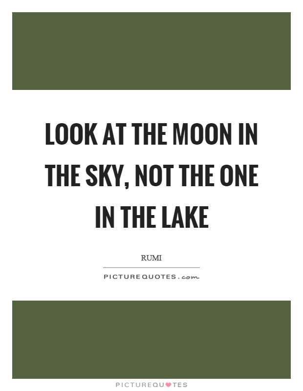 Look at the moon in the sky, not the one in the lake Picture Quote #1