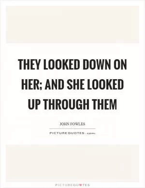 They looked down on her; and she looked up through them Picture Quote #1