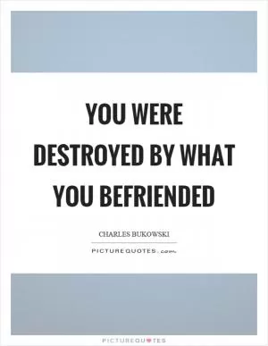 You were destroyed by what you befriended Picture Quote #1