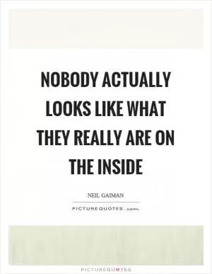 Nobody actually looks like what they really are on the inside Picture Quote #1