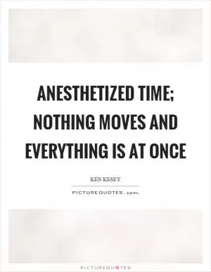 Anesthetized time; nothing moves and everything is at once Picture Quote #1