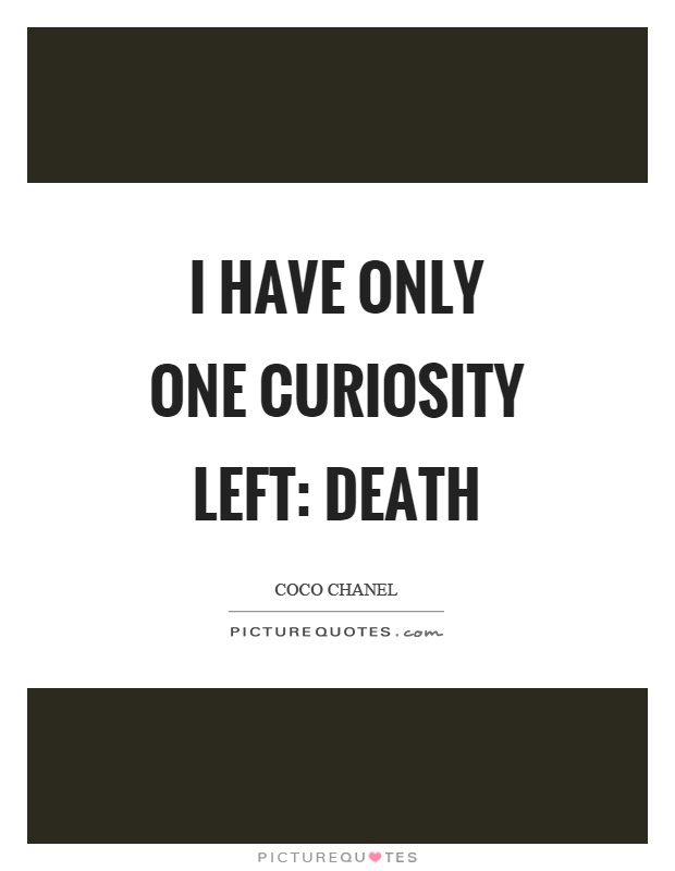 I have only one curiosity left: death Picture Quote #1