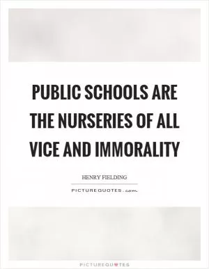 Public schools are the nurseries of all vice and immorality Picture Quote #1