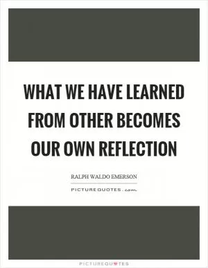 What we have learned from other becomes our own reflection Picture Quote #1