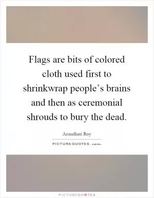 Flags are bits of colored cloth used first to shrinkwrap people’s brains and then as ceremonial shrouds to bury the dead Picture Quote #1