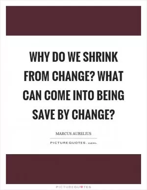 Why do we shrink from change? What can come into being save by change? Picture Quote #1