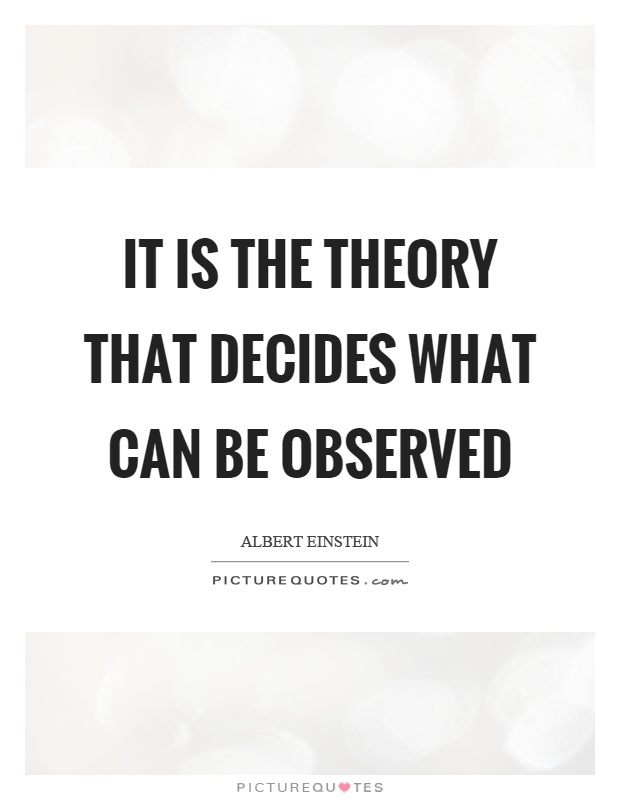 It is the theory that decides what can be observed Picture Quote #1