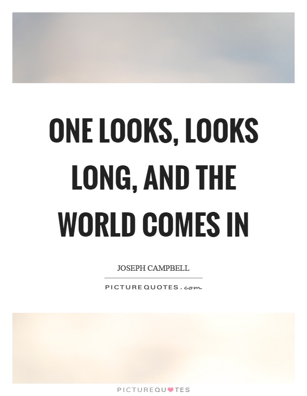 One looks, looks long, and the world comes in Picture Quote #1