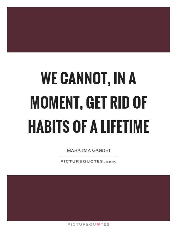 We cannot, in a moment, get rid of habits of a lifetime Picture Quote #1