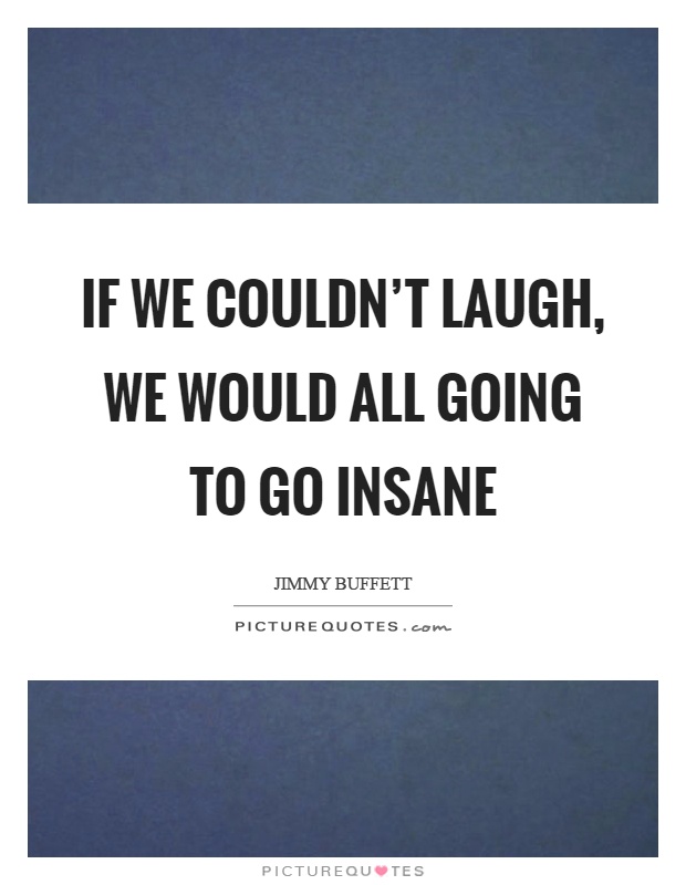 If we couldn't laugh, we would all going to go insane Picture Quote #1