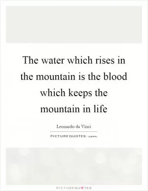 The water which rises in the mountain is the blood which keeps the mountain in life Picture Quote #1