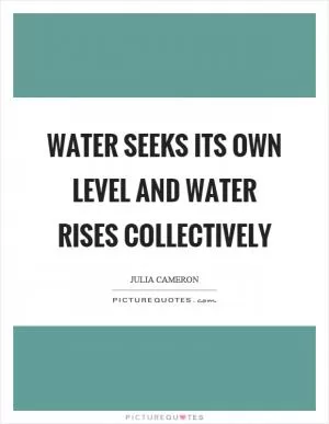 Water seeks its own level and water rises collectively Picture Quote #1