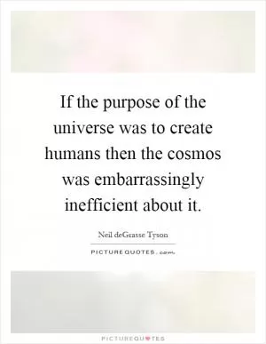 If the purpose of the universe was to create humans then the cosmos was embarrassingly inefficient about it Picture Quote #1