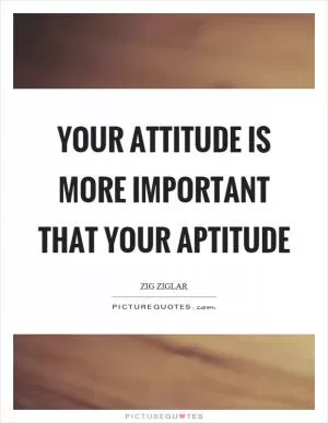 Your attitude is more important that your aptitude Picture Quote #1