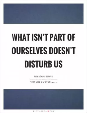 What isn’t part of ourselves doesn’t disturb us Picture Quote #1