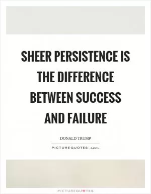 Sheer persistence is the difference between success and failure Picture Quote #1