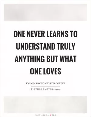 One never learns to understand truly anything but what one loves Picture Quote #1