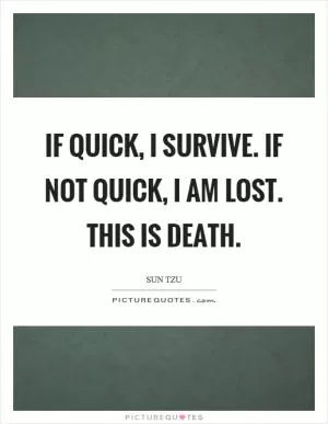 If quick, I survive. If not quick, I am lost. This is death Picture Quote #1
