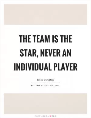The team is the star, never an individual player Picture Quote #1