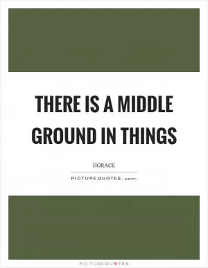 There is a middle ground in things Picture Quote #1