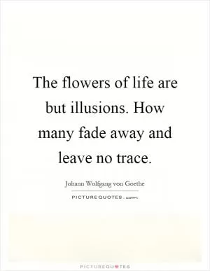 The flowers of life are but illusions. How many fade away and leave no trace Picture Quote #1
