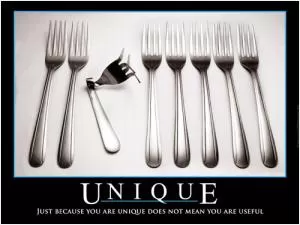 Unique. Just because you are unique does not mean you are useful Picture Quote #1