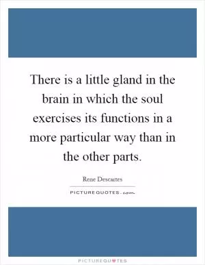 There is a little gland in the brain in which the soul exercises its functions in a more particular way than in the other parts Picture Quote #1