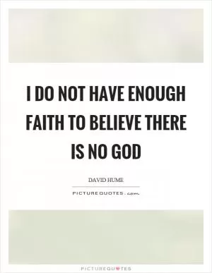 I do not have enough faith to believe there is no god Picture Quote #1