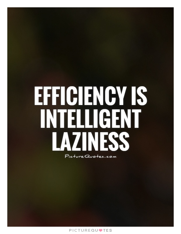 Efficiency is intelligent laziness Picture Quote #1