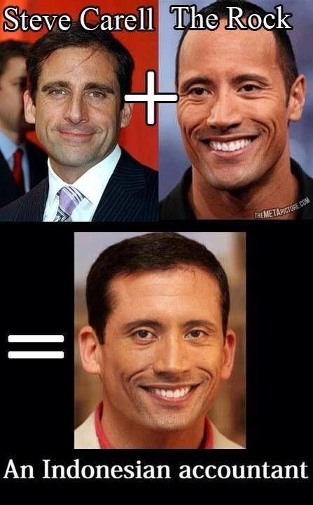 Steve Carell plus The Rock equals an Indonesian accountant Picture Quote #1