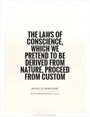 The laws of conscience, which we pretend to be derived from nature, proceed from custom Picture Quote #1