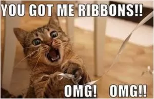 You got me ribbons!! OMG! OMG! Picture Quote #1