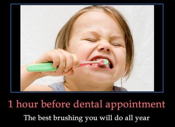 1 hour before dental appointment. The best brushing you will do all year Picture Quote #1