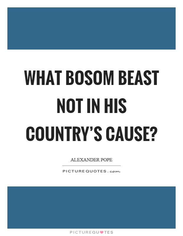 What bosom beast not in his country's cause? Picture Quote #1