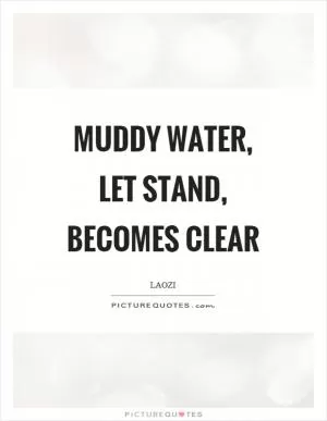 Muddy water, let stand, becomes clear Picture Quote #1