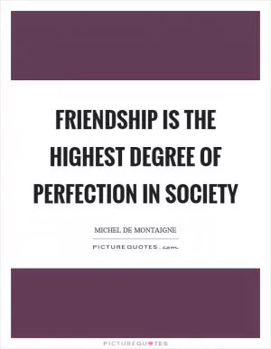 Friendship is the highest degree of perfection in society Picture Quote #1