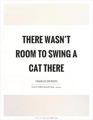 There wasn’t room to swing a cat there Picture Quote #1
