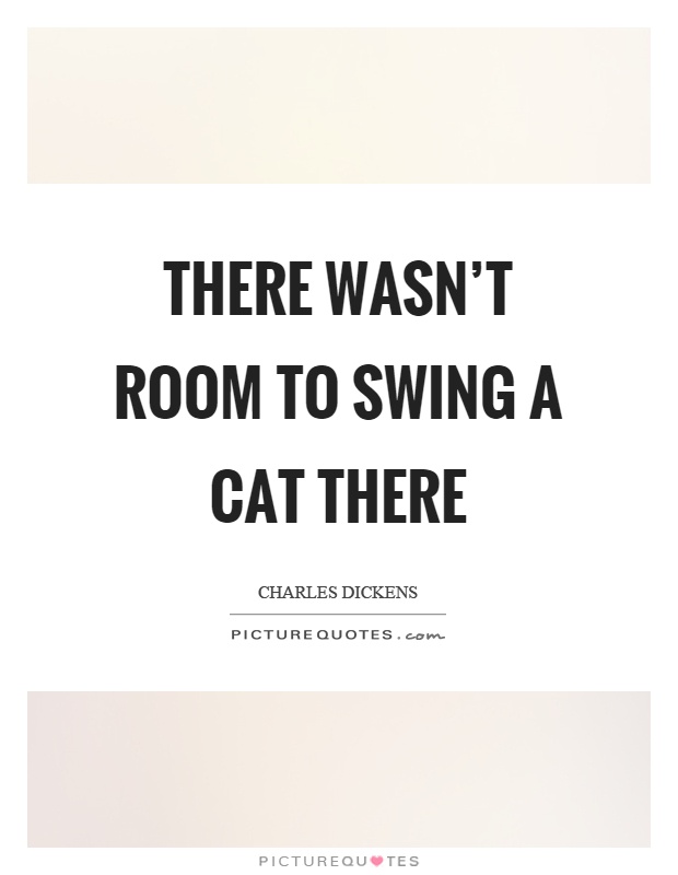 There wasn't room to swing a cat there Picture Quote #1