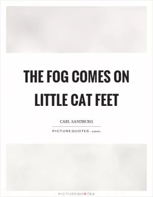 The fog comes on little cat feet Picture Quote #1