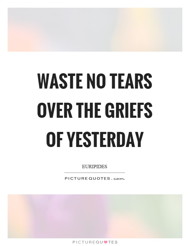 Waste no tears over the griefs of yesterday Picture Quote #1