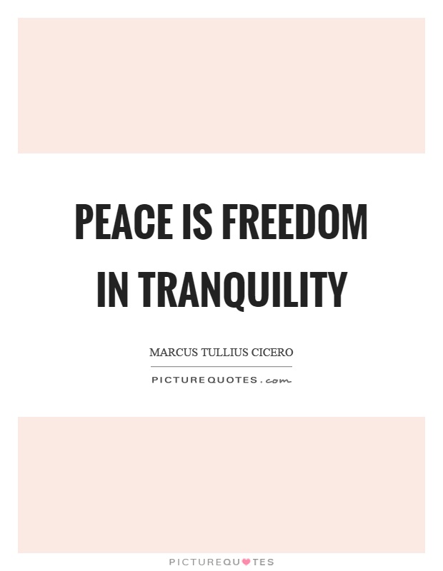 Peace is freedom in tranquility Picture Quote #1