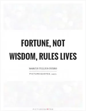 Fortune, not wisdom, rules lives Picture Quote #1