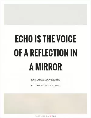 Echo is the voice of a reflection in a mirror Picture Quote #1