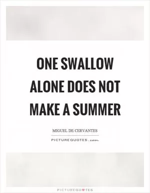 One swallow alone does not make a summer Picture Quote #1