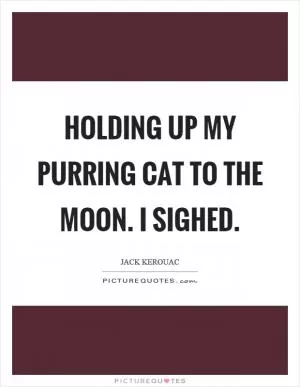 Holding up my purring cat to the moon. I sighed Picture Quote #1