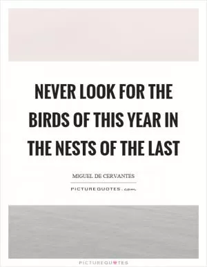 Never look for the birds of this year in the nests of the last Picture Quote #1